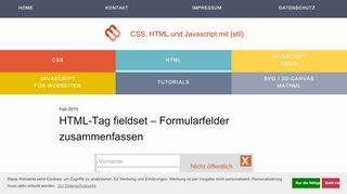 
                            2. HTML fieldset / legend • Felder gruppieren | mediaevent.de
