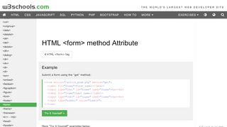 
                            2. HTML form method Attribute - W3Schools