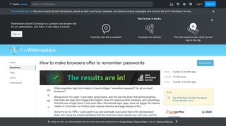 
                            2. html - How to make browsers offer to remember passwords ...