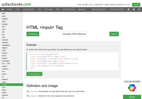 
                            3. HTML input align Attribute - W3Schools