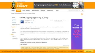 
                            7. HTML login page using JQuery - CodeProject