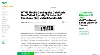 
                            11. HTML Mobile Gaming Site Cellufun Is Now Tylted, Eyes Up ...