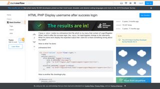 
                            1. HTML PHP Display username after success login - Stack Overflow