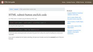
                            9. HTML submit button onclick code - HTML Form Guide