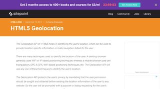 
                            3. HTML5 Geolocation — SitePoint