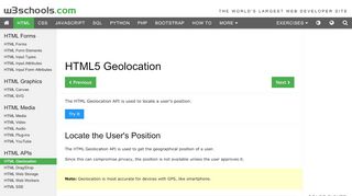 
                            4. HTML5 Geolocation - W3Schools