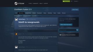 
                            12. html5 to newgrounds :: Clickteam Fusion 2.5 General Discussions