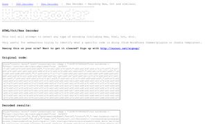 
                            7. HTML/Oct/Hex Decoder - DDecode - Hex,Octal,HTML ...