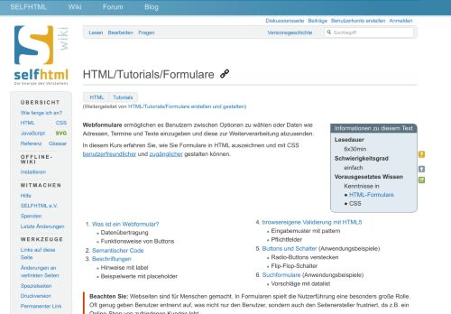 
                            2. HTML/Tutorials/Formulare – SELFHTML-Wiki