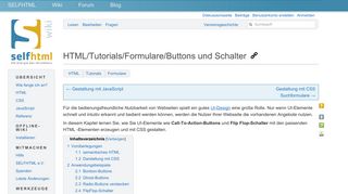 
                            2. HTML/Tutorials/Formulare/Buttons und Schalter – SELFHTML-Wiki