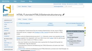 
                            8. HTML/Tutorials/HTML5/Seitenstrukturierung – SELFHTML-Wiki