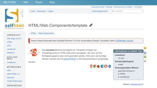 
                            8. HTML/Web Components/template – SELFHTML-Wiki