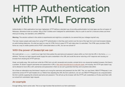 
                            8. HTTP Authentication with HTML Forms