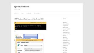 
                            6. HTTP-Authentifizierung mit Win7 und IE11 | Björn Krombusch