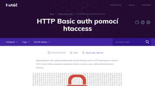 
                            3. HTTP Basic auth pomocí htaccess - Pavel Kutáč