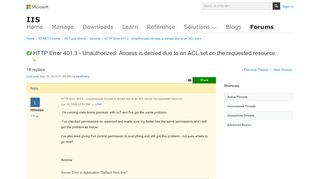 
                            12. HTTP Error 401.3 - Unauthorized: Access is denied due to an ACL ...