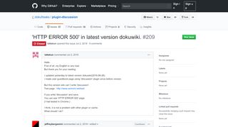 
                            4. 'HTTP ERROR 500' in latest version dokuwiki. · Issue #209 ... - GitHub