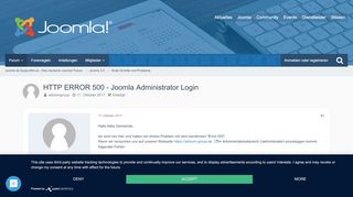 
                            7. HTTP ERROR 500 - Joomla Administrator Login - Erste Schritte und ...