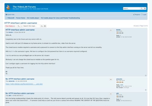 
                            6. HTTP interface admin username - The VideoLAN Forums