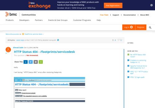 
                            12. HTTP Status 404 - /footprints/servicedesk | BMC Communities