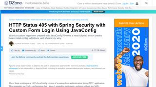 
                            2. HTTP Status 405 with Spring Security with Custom Form ... - DZone