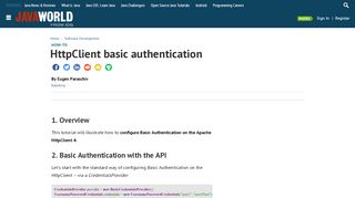 
                            3. HttpClient basic authentication | JavaWorld