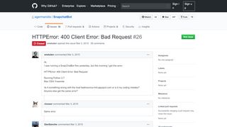 
                            4. HTTPError: 400 Client Error: Bad Request · Issue #26 · ...
