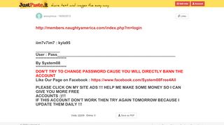 
                            3. http://members.naughtyamerica.com/index.php?m=login - JustPaste.it