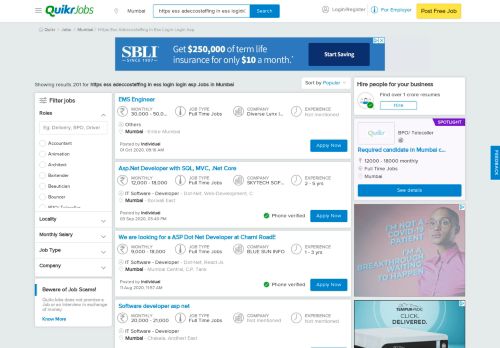 
                            5. Https Ess Adeccostaffing In Ess Login Login Asp 2018-19 Job ... - Quikr