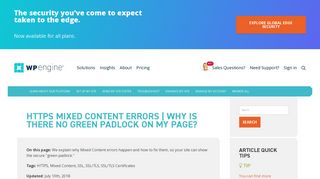 
                            11. HTTPS Mixed Content Errors? See How To Fix the Issue | WP Engine®