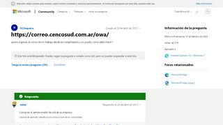 
                            5. https://correo.cencosud.com.ar/owa/ - Microsoft Community