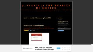 
                            11. http://sincerep.sev.gob.mx:8086/ | (( Jvan24 )) The reality of Mexico