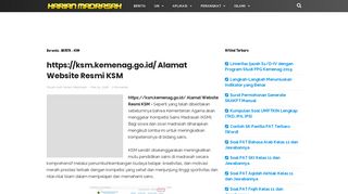 
                            5. https://ksm.kemenag.go.id/ Alamat Website Resmi KSM - Harian ...