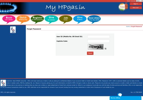 
                            9. https://myhpgas.in/myHPGas/HPGas/ForgotPassword.aspx