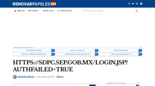 
                            11. https://sdpc.sep.gob.mx/login.jsp?authfailed=True ... - Renovar Papeles