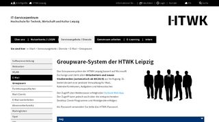 
                            11. HTWK Leipzig ITSZ - IT-Servicezentrum Groupware (für Mitarbeiter)