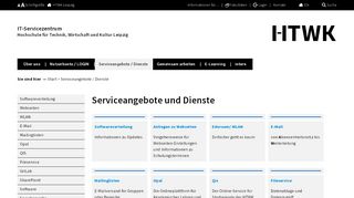 
                            7. HTWK Leipzig ITSZ - IT-Servicezentrum Serviceangebote und Dienste