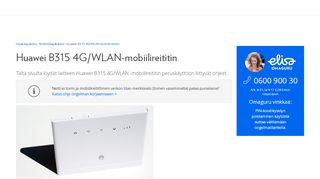 
                            2. Huawei B315 4G/WLAN-mobiilireititin - Elisa ja Saunalahti ...