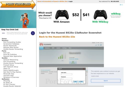 
                            10. Huawei B525s-23a Login Router Screenshot - PortForward.com