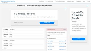 
                            4. Huawei B593 Default Router Login and Password - Clean CSS