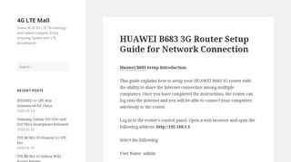 
                            9. HUAWEI B683 3G Router Setup Guide for Network Connection – 4G ...
