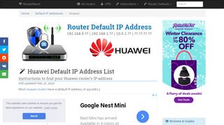 
                            6. Huawei Default IP Address List (Updated February 2019) | ...