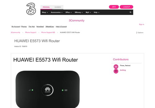 
                            2. HUAWEI E5573 Wifi Router - 3Community - 755979