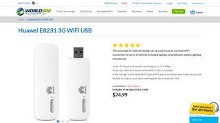 
                            10. Huawei E8231 3G Wireless USB - WorldSIM