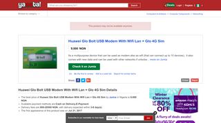 
                            13. Huawei Glo Bolt USB Modem With Wifi Lan + Glo 4G Sim price from ...