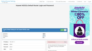 
                            3. Huawei HG532s Default Router Login and Password - Clean CSS
