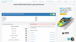 
                            5. Huawei HG630 Default Router Login and Password - Clean CSS