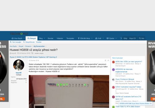 
                            7. Huawei HG658 v2 arayüz şifresi nedir? - Technopat Sosyal