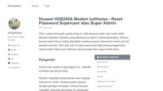 
                            9. Huawei HG8245A Modem Indihome - Reset Password Superuser ...