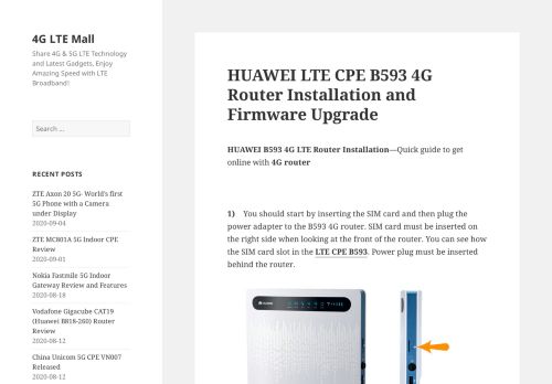 
                            8. HUAWEI LTE CPE B593 4G Router Installation and Firmware ...